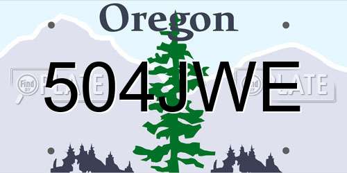 504JWE Oregon License Plate