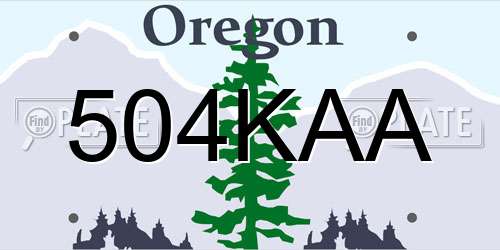 504KAA Oregon License Plate
