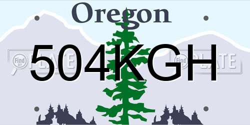 504KGH Oregon License Plate