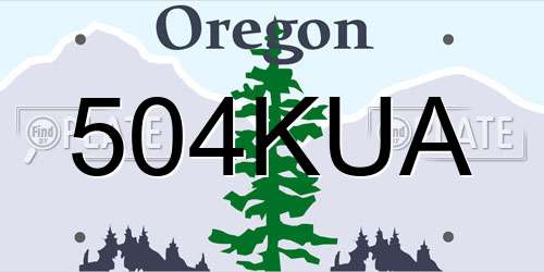 504KUA Oregon License Plate