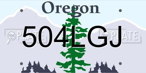 504LGJ Oregon License Plate