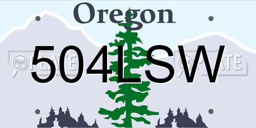504LSW Oregon License Plate