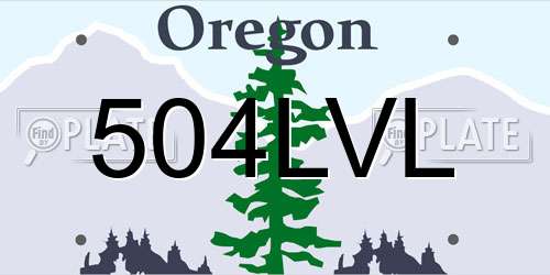 504LVL Oregon License Plate