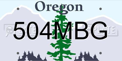 504MBG Oregon License Plate