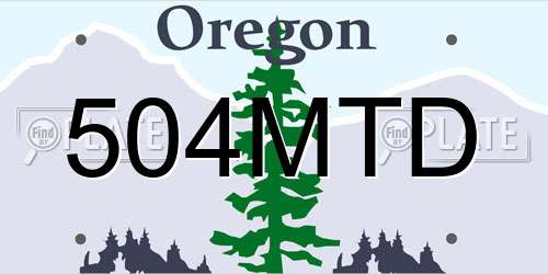 504MTD Oregon License Plate