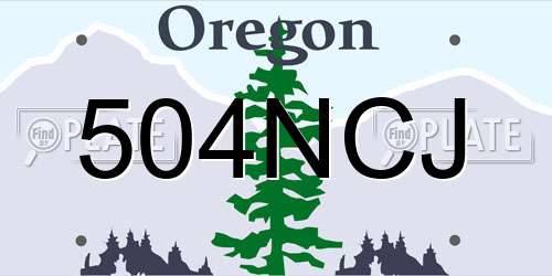 504NCJ Oregon License Plate