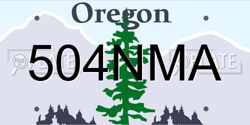 504NMA Oregon License Plate