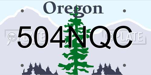 504NQC Oregon License Plate