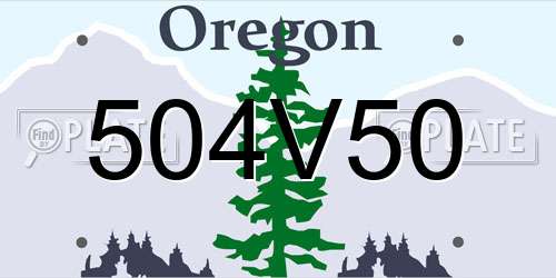 504V50 Oregon License Plate
