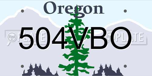 504VBO Oregon License Plate