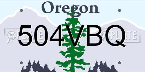 504VBQ Oregon License Plate