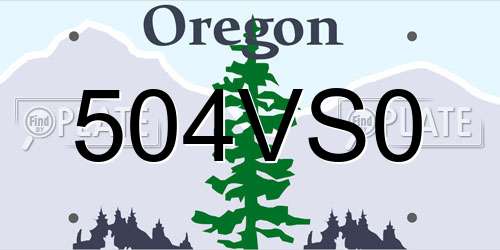 504VS0 Oregon License Plate