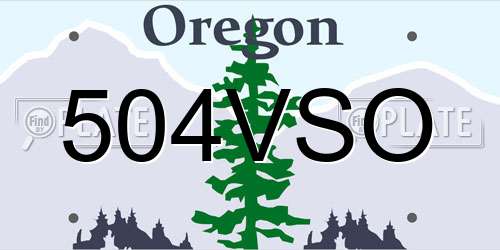 504VSO Oregon License Plate