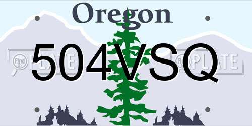 504VSQ Oregon License Plate