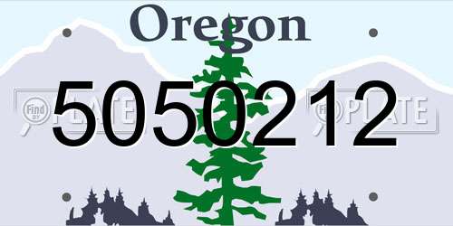 5050212 Oregon License Plate