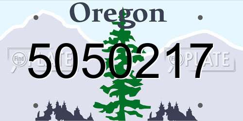 5050217 Oregon License Plate