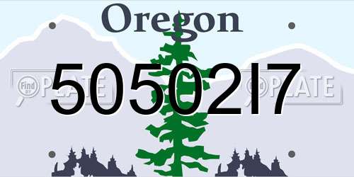 50502I7 Oregon License Plate