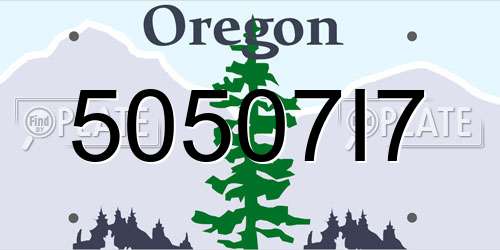 50507I7 Oregon License Plate