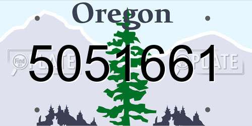 5051661 Oregon License Plate