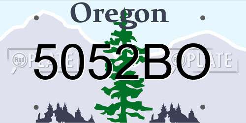 5052BO Oregon License Plate