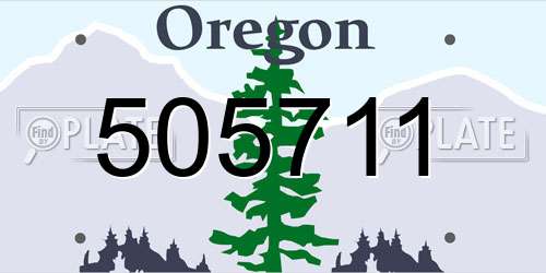 505711 Oregon License Plate