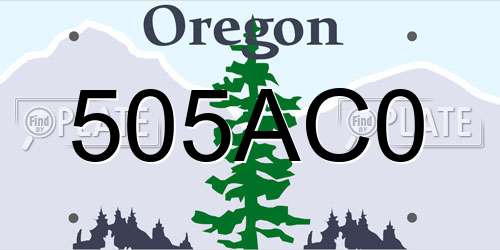 505AC0 Oregon License Plate