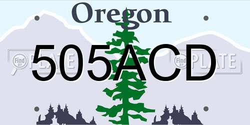 505ACD Oregon License Plate