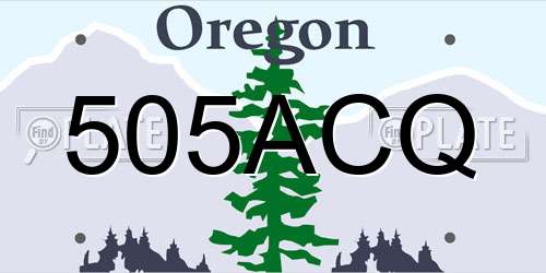 505ACQ Oregon License Plate