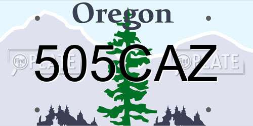 505CAZ Oregon License Plate