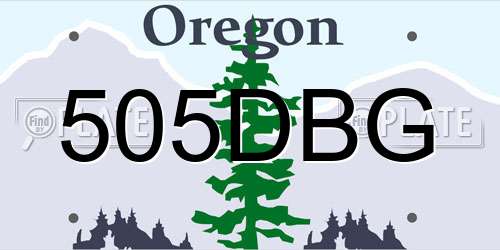 505DBG Oregon License Plate