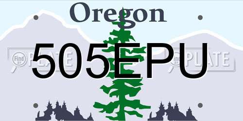 505EPU Oregon License Plate
