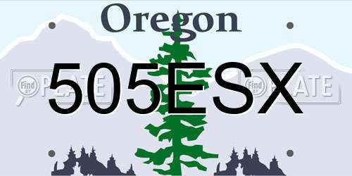 505ESX Oregon License Plate