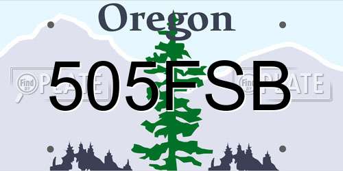 505FSB Oregon License Plate