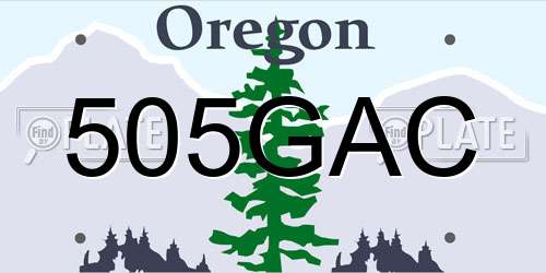 505GAC Oregon License Plate