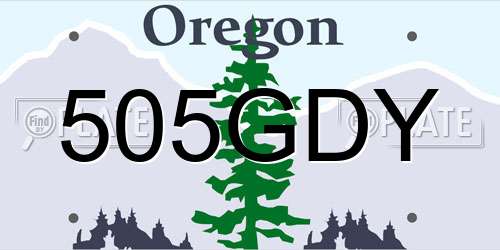 505GDY Oregon License Plate