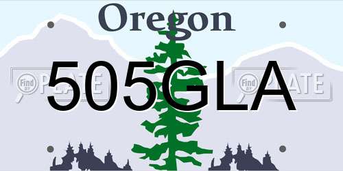 505GLA Oregon License Plate