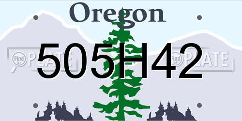 505H42 Oregon License Plate