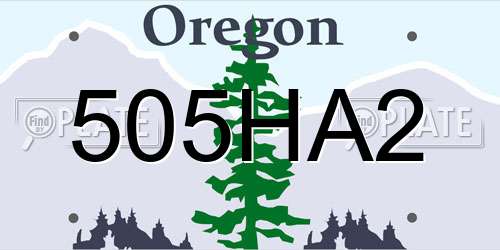 505HA2 Oregon License Plate