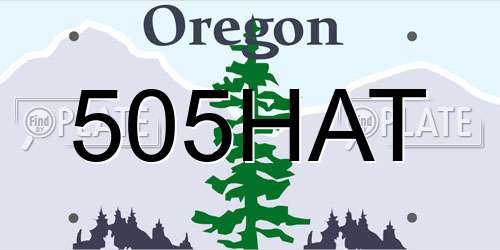 505HAT Oregon License Plate