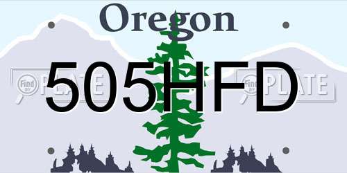 505HFD Oregon License Plate