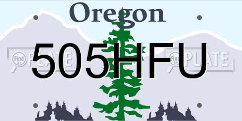505HFU Oregon License Plate