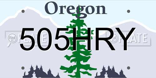 505HRY Oregon License Plate