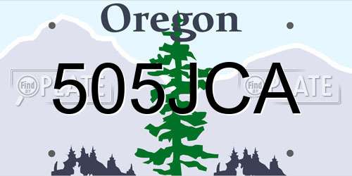 505JCA Oregon License Plate