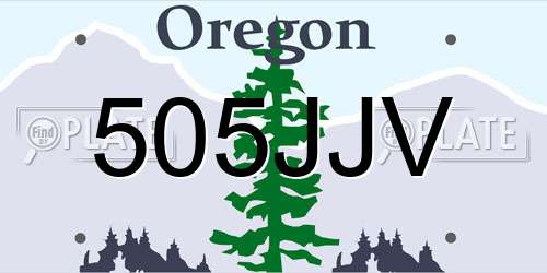 505JJV Oregon License Plate