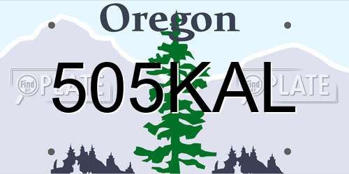 505KAL Oregon License Plate