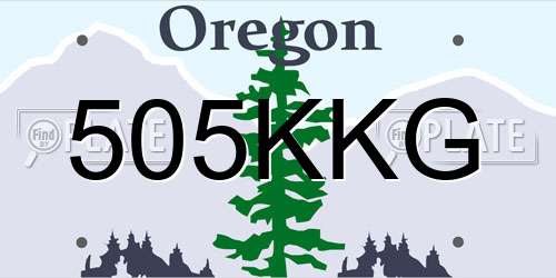 505KKG Oregon License Plate