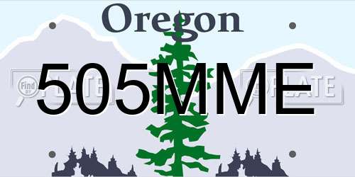 505MME Oregon License Plate