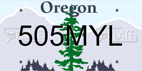 505MYL Oregon License Plate