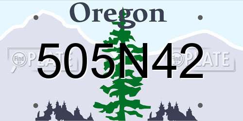 505N42 Oregon License Plate