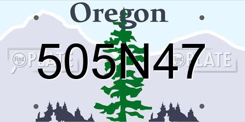 505N47 Oregon License Plate